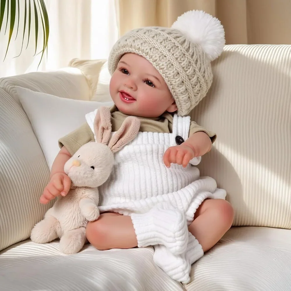 🆕17inch Soft Cloth Body Newborn Baby Dolls Poseable Limbs Sweet Smile Doll Girl